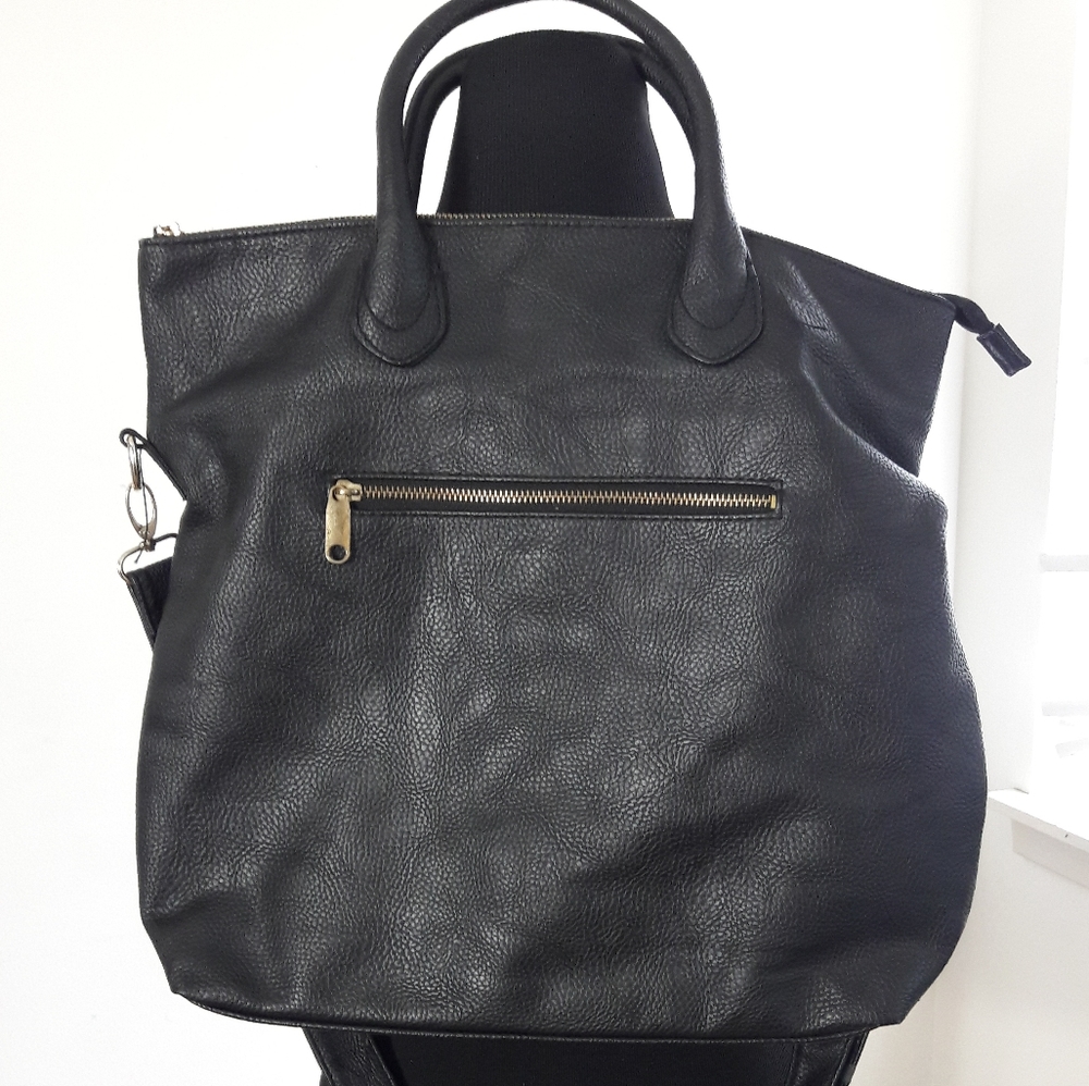 H&M Large Black Crossbody Bag with Top Handle